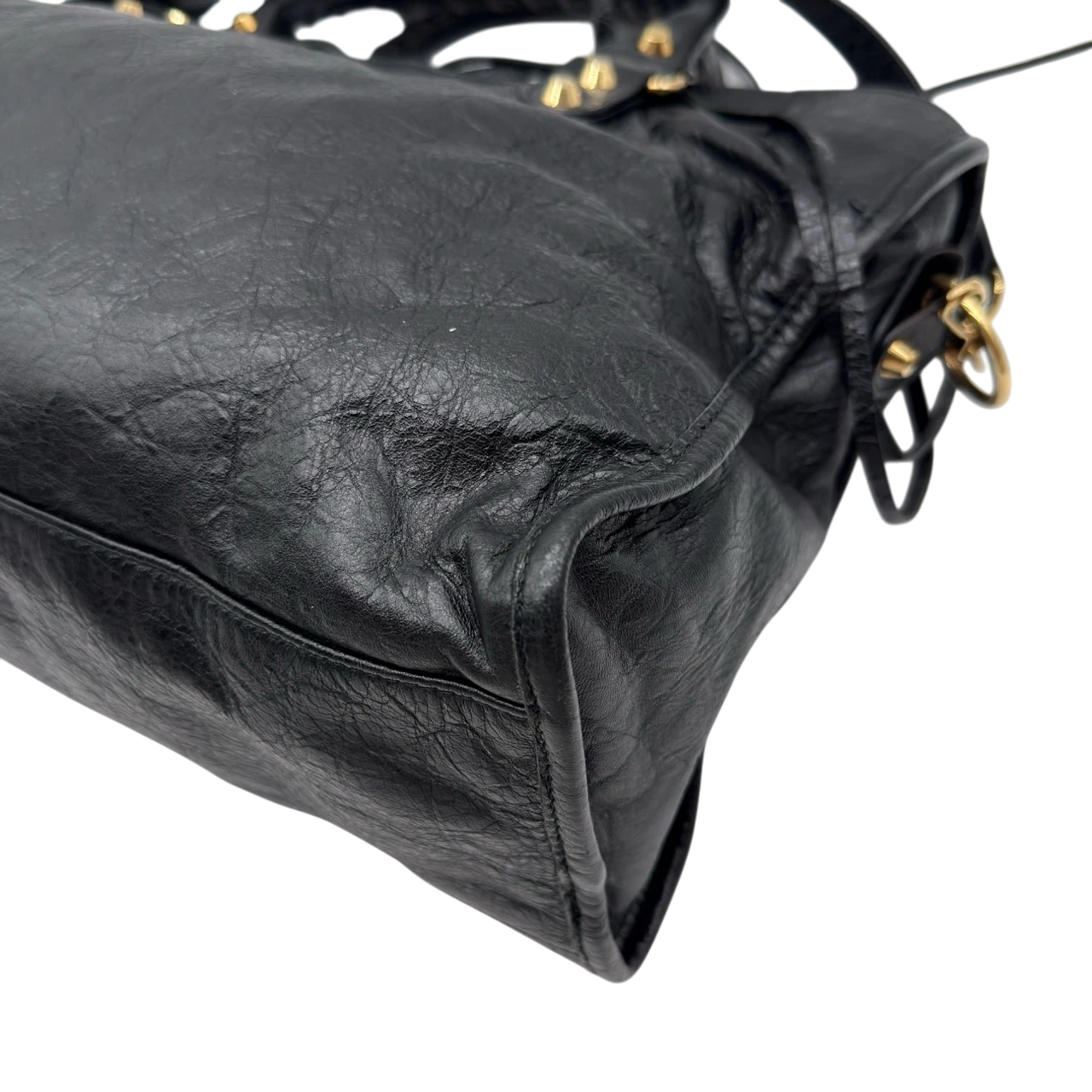 Balenciaga Schultertasche Classic City medium aus schwarzem Lammleder
