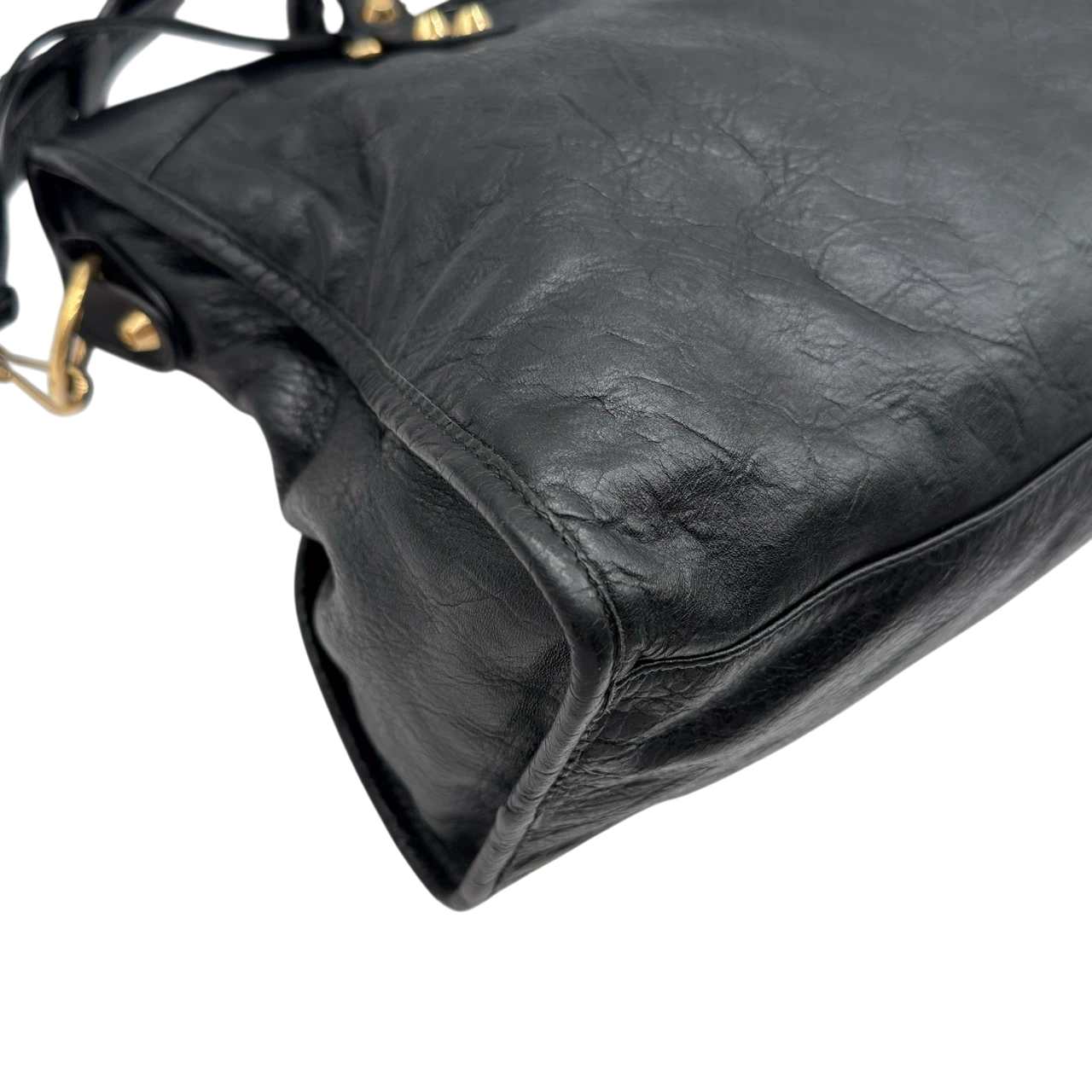 Balenciaga Schultertasche Classic City medium aus schwarzem Lammleder