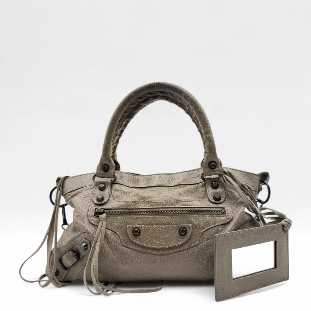 Balenciaga Handtasche The First City bag mit Schultergurt grau