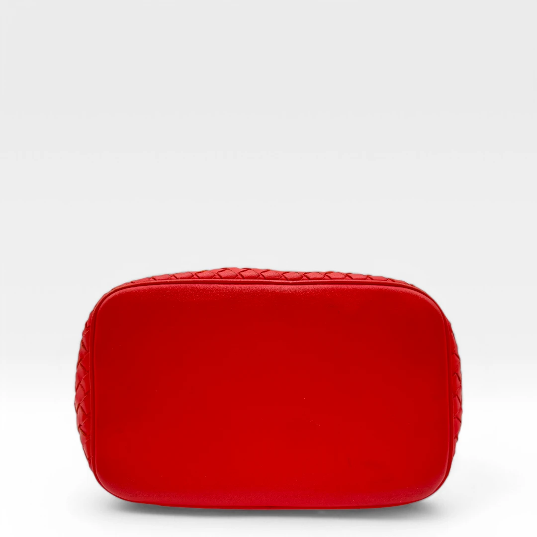 Bottega Veneta Handtasche Bucket Intrecciato rot