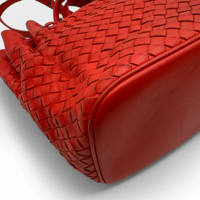 Bottega Veneta Handtasche Bucket Intrecciato rot