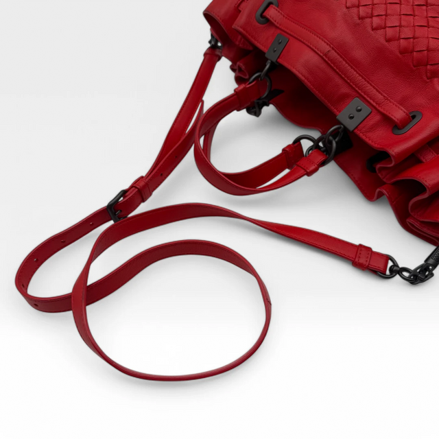 Bottega Veneta Handtasche Bucket Intrecciato rot