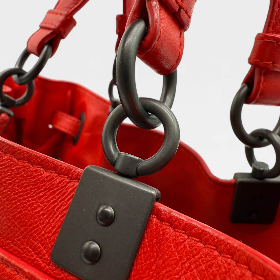 Bottega Veneta Handtasche Bucket Intrecciato rot