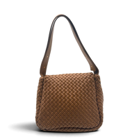 Bottega Veneta Schultertasche Cobble aus Intrecciato Leder beige – Gesamtansicht