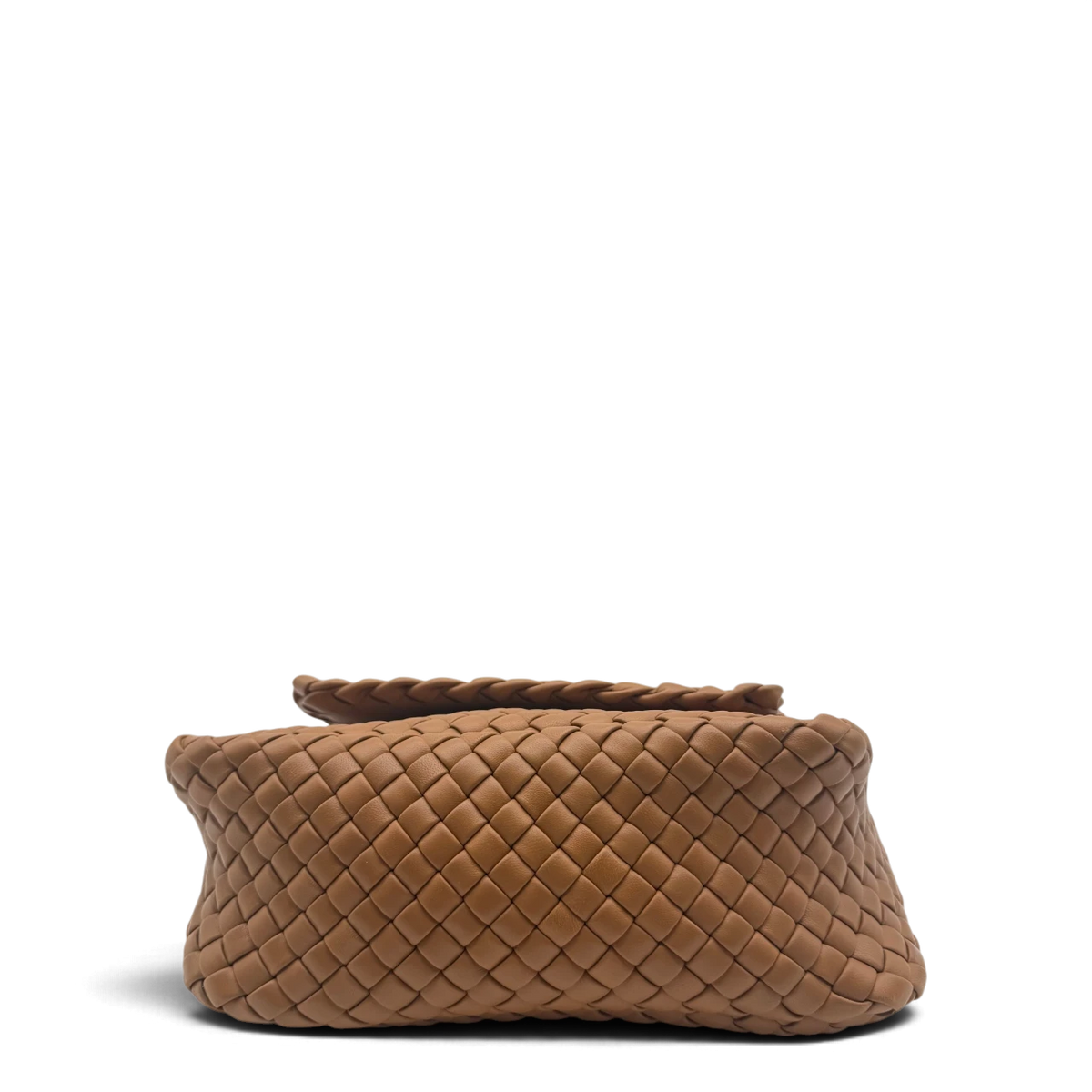 Bottega Veneta Schultertasche Cobble aus Intrecciato Leder beige – Unterseite