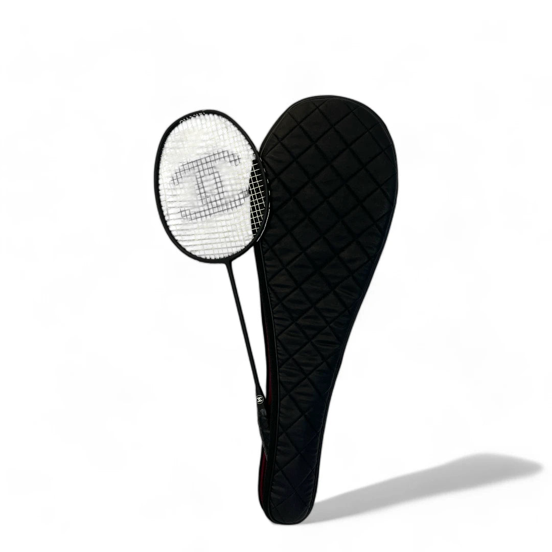 Chanel Badminton Racket Black White with Bag