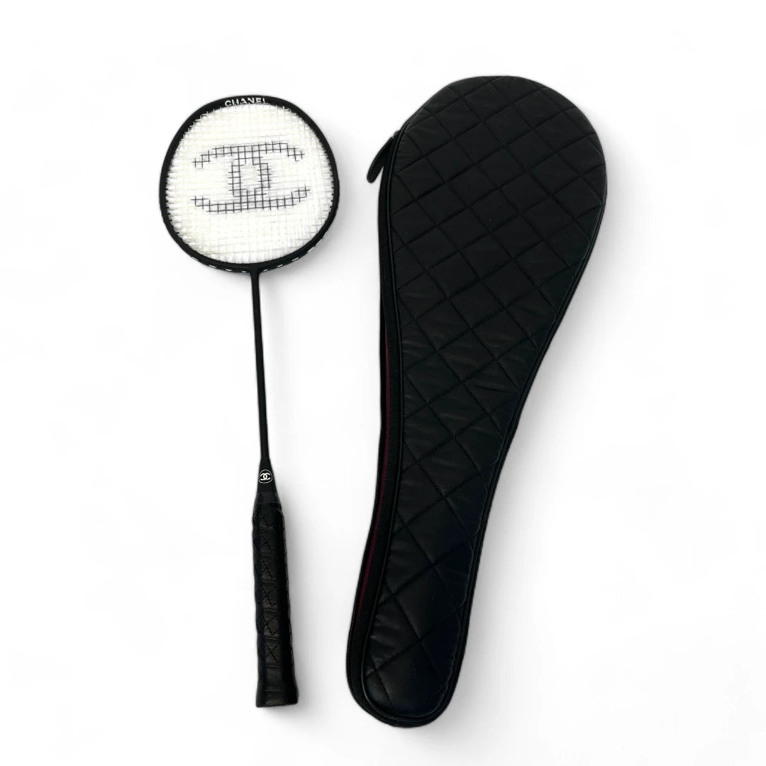 Chanel Badminton Racket Black White with Bag