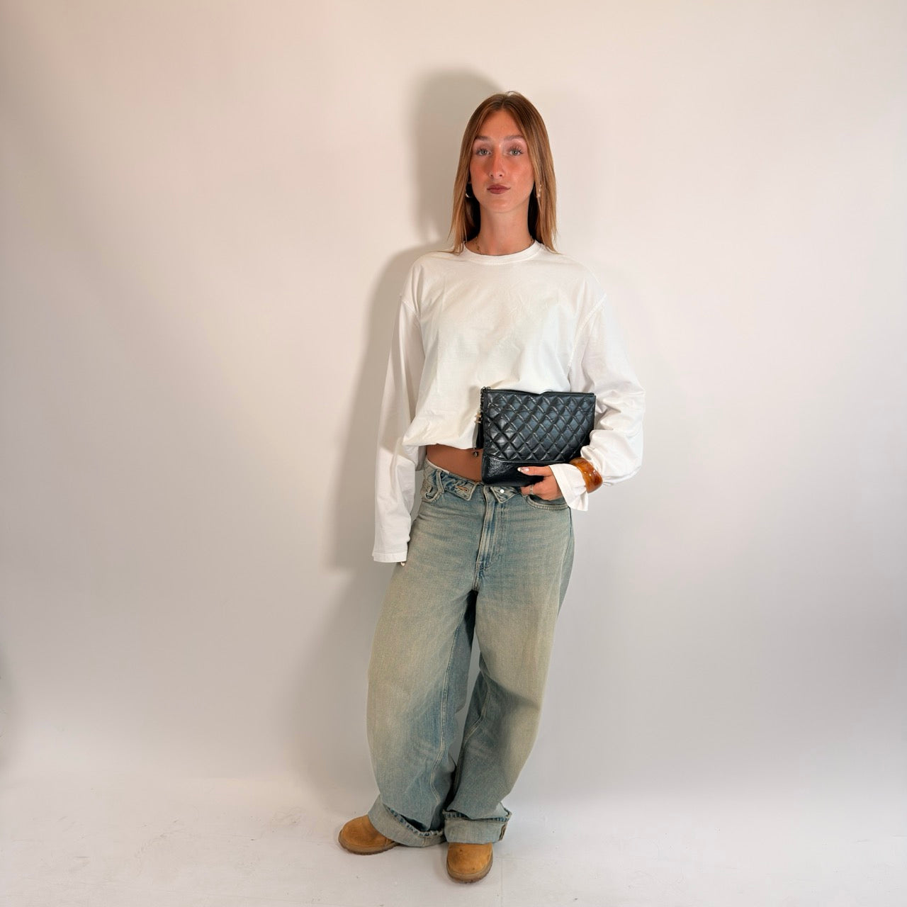 Chanel Clutch Gabrielle aus Leder schwarz