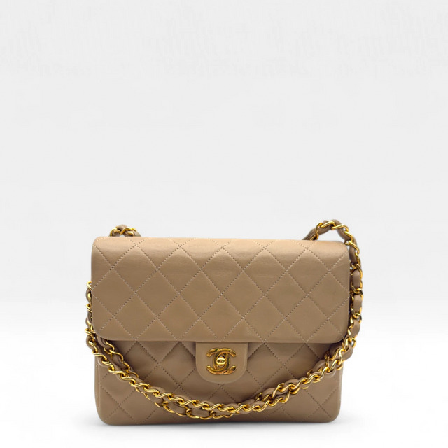 Chanel Handtasche Classic mini Square Single Flap beige