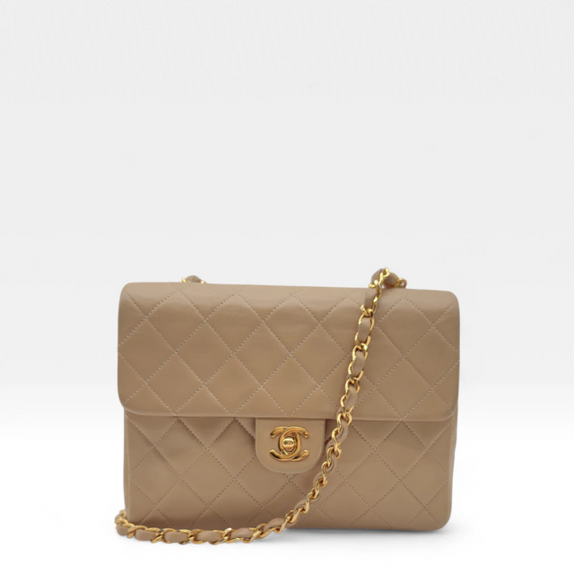 Chanel Handtasche Classic mini Square Single Flap beige