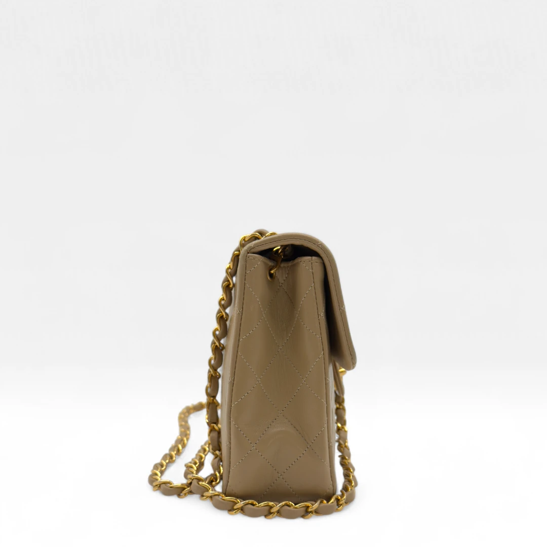 Chanel Handtasche Classic mini Square Single Flap beige
