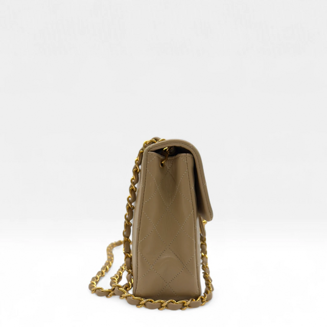 Chanel Handtasche Classic mini Square Single Flap beige