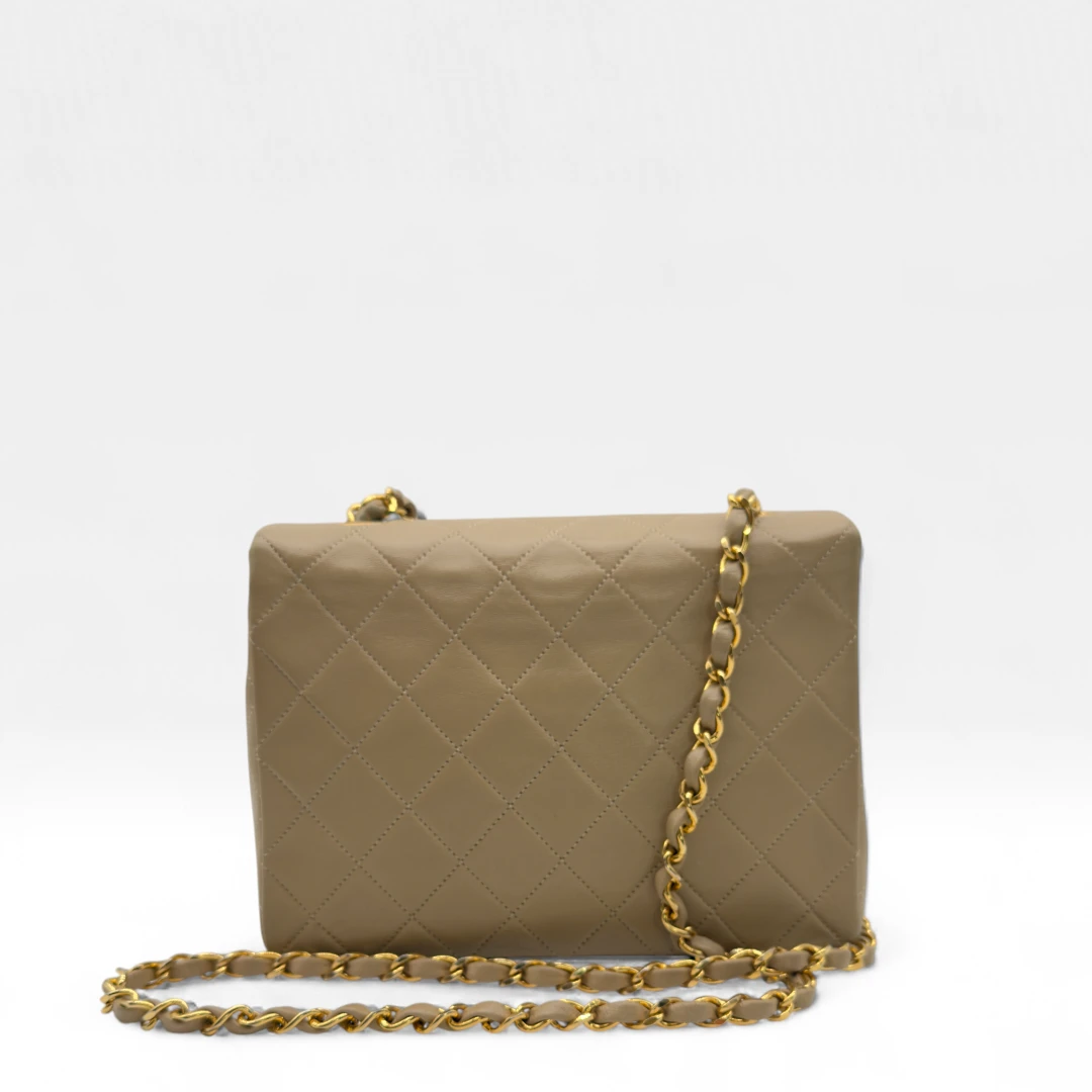 Chanel Handtasche Classic mini Square Single Flap beige
