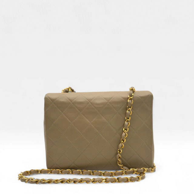 Chanel Handtasche Classic mini Square Single Flap beige