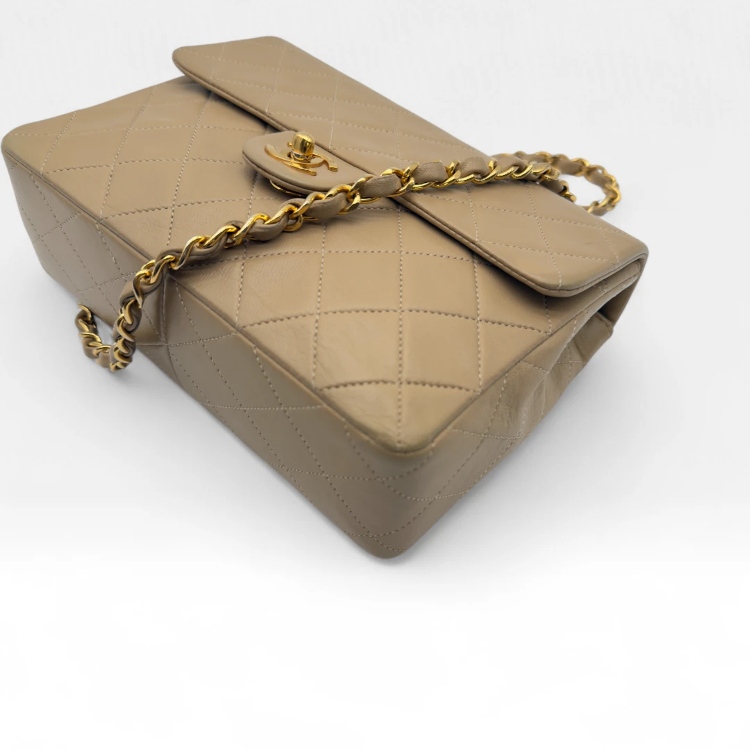 Chanel Handtasche Classic mini Square Single Flap beige