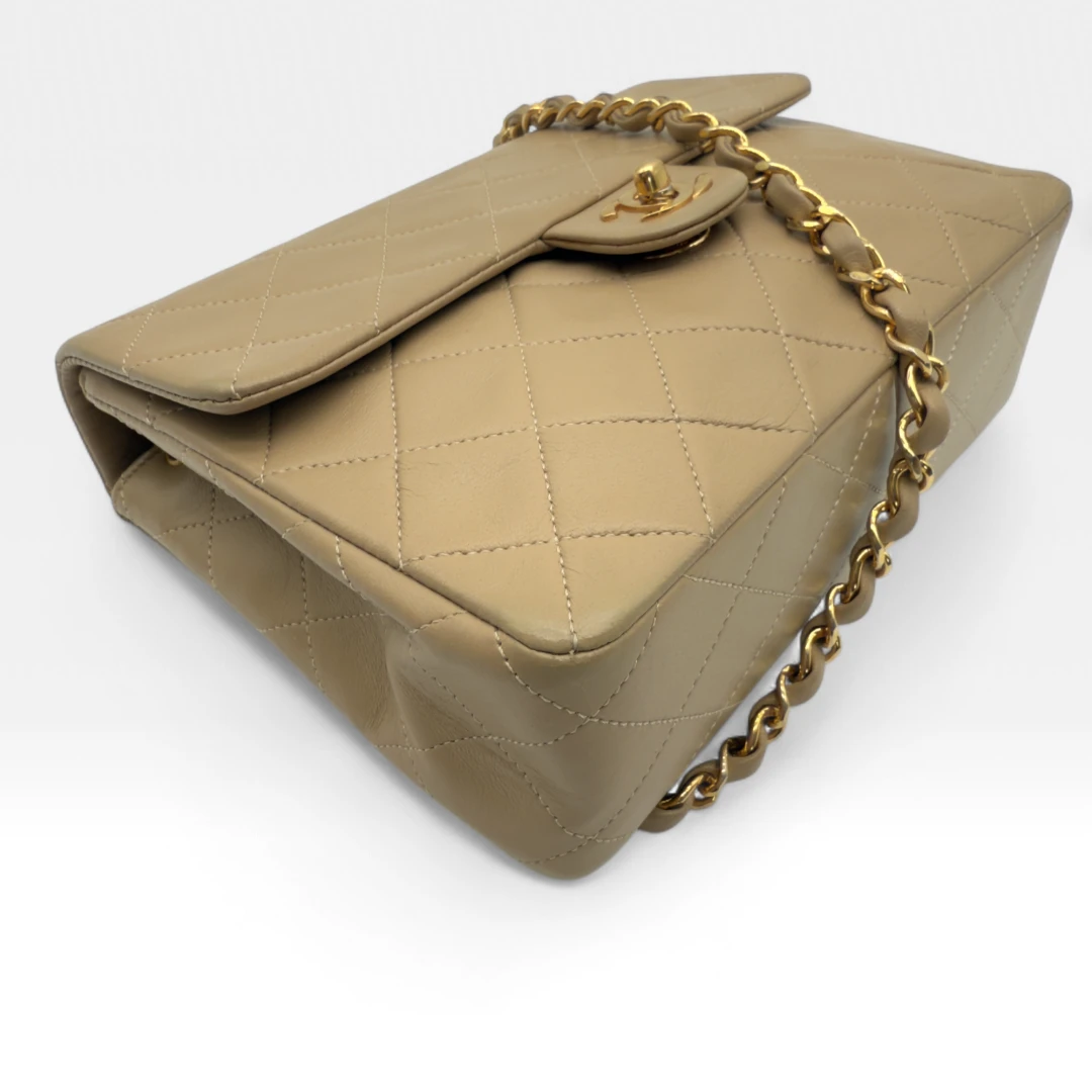 Chanel Handtasche Classic mini Square Single Flap beige