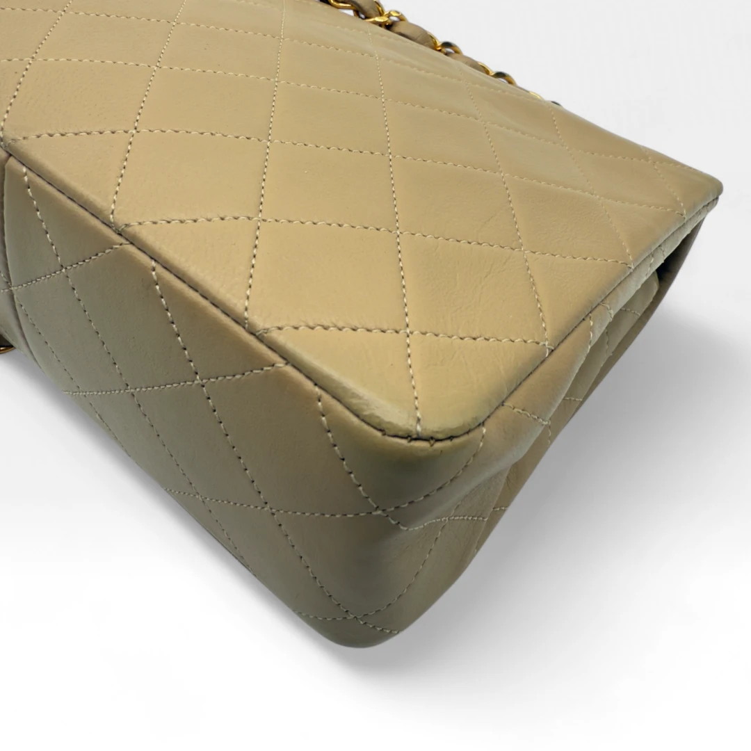 Chanel Handtasche Classic mini Square Single Flap beige
