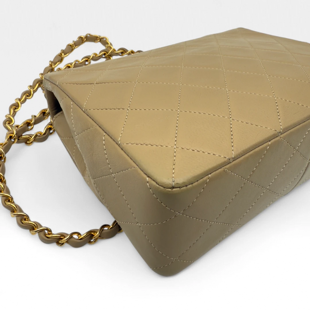 Chanel Handtasche Classic mini Square Single Flap beige