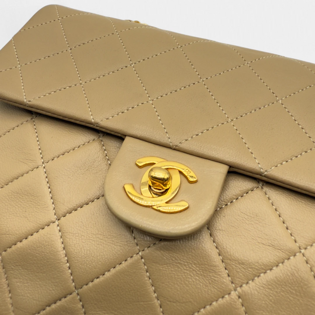 Chanel Handtasche Classic mini Square Single Flap beige