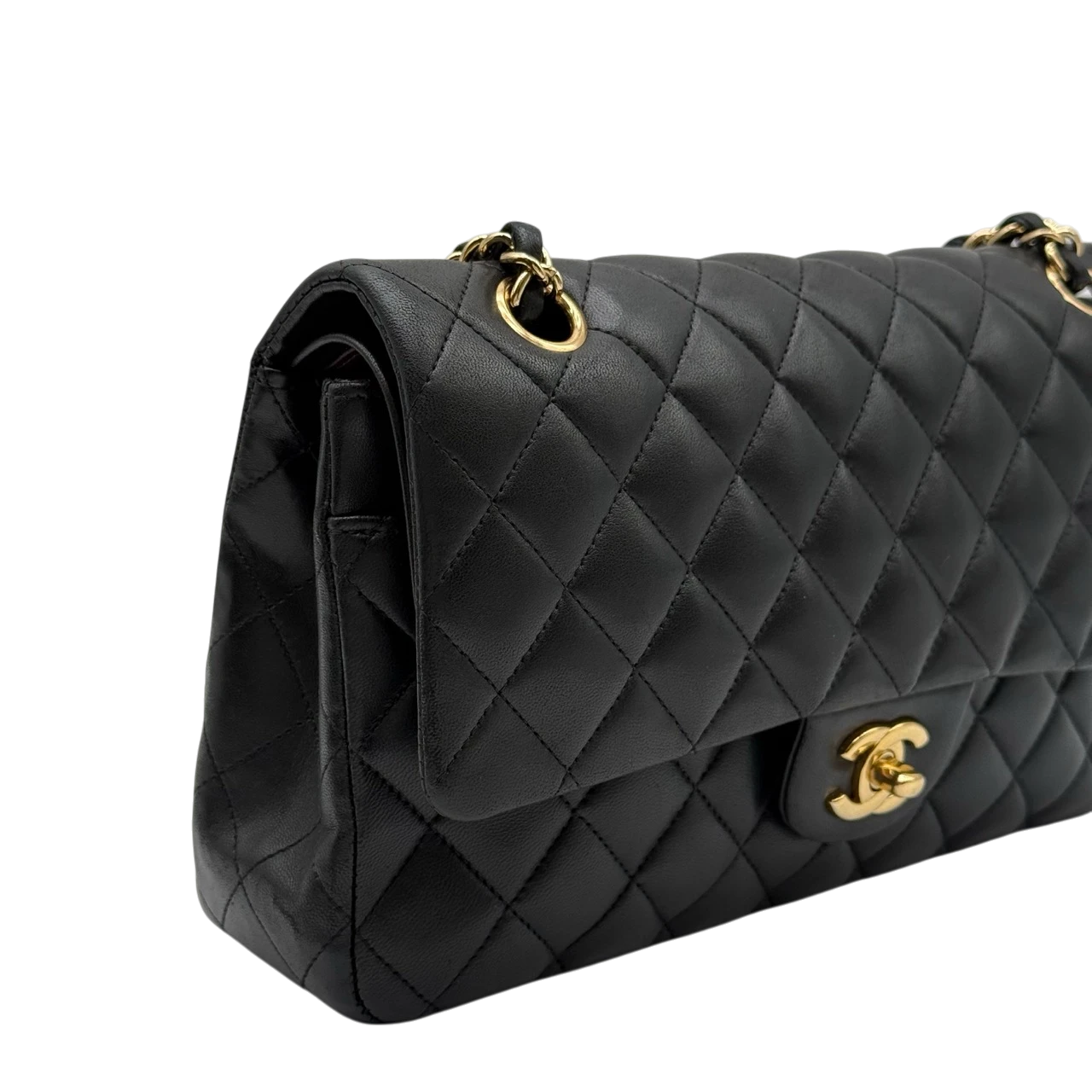 Chanel Handtasche Classic Double Flap bag medium aus Lammleder schwarz