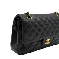 Chanel Handtasche Classic Double Flap bag medium aus Lammleder schwarz