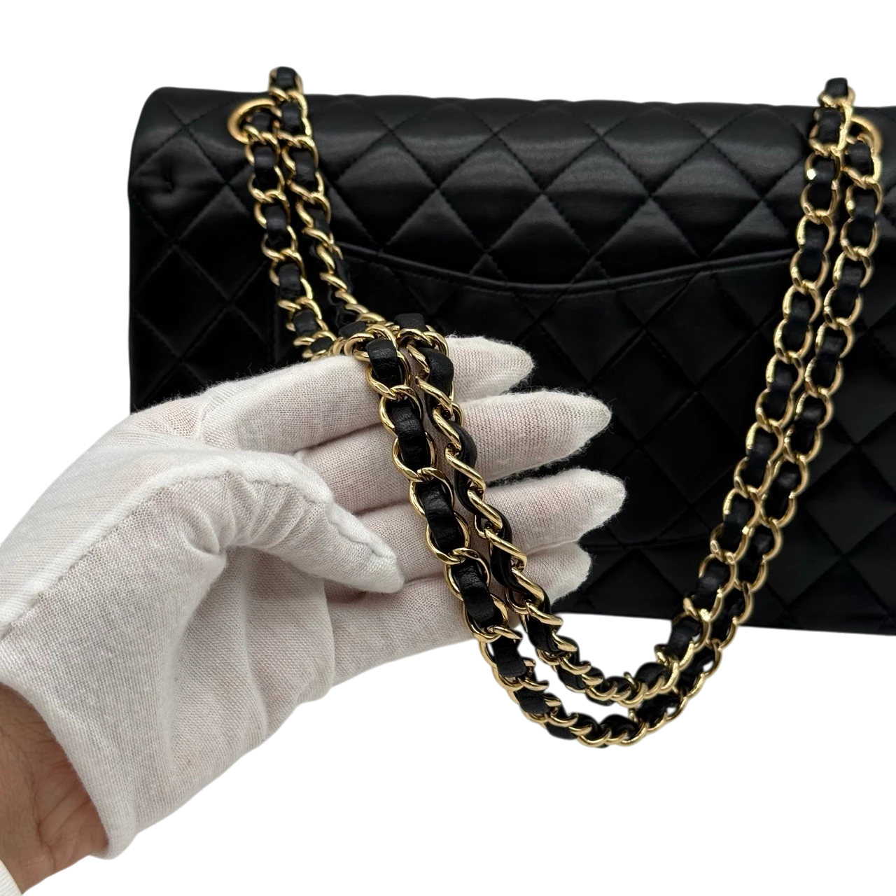 Chanel Handtasche Classic Double Flap bag medium aus Lammleder schwarz