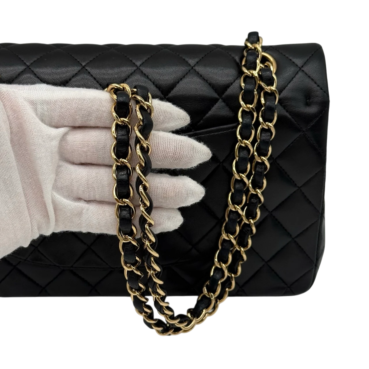 Chanel Handtasche Classic Double Flap bag medium aus Lammleder schwarz