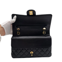 Chanel Handtasche Classic Double Flap bag medium aus Lammleder schwarz
