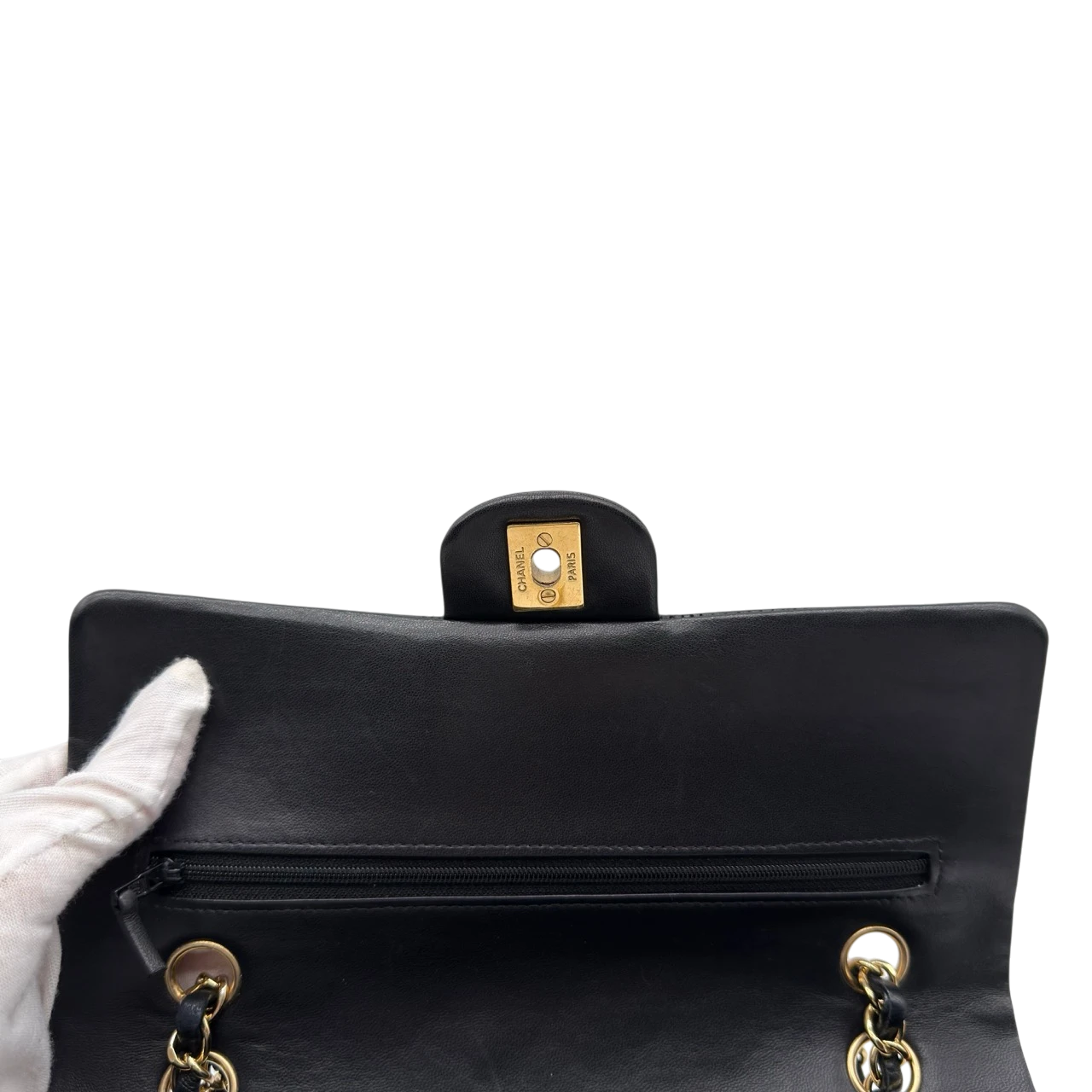 Chanel Handtasche Classic Double Flap bag medium aus Lammleder schwarz