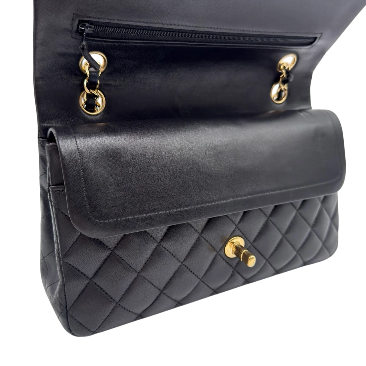 Chanel Handtasche Classic Double Flap bag medium aus Lammleder schwarz