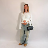 Chanel Handtasche Classic Double Flap bag medium aus Lammleder schwarz