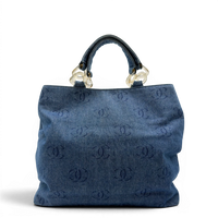 Chanel Handbag Coco Mark Chain Tote Denim