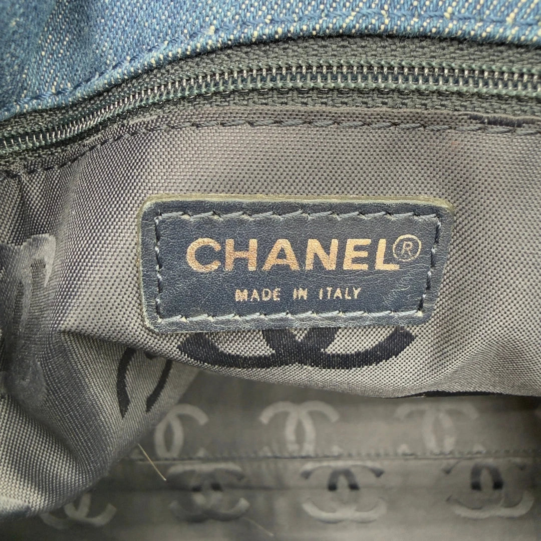 Chanel Handbag Coco Mark Chain Tote Denim