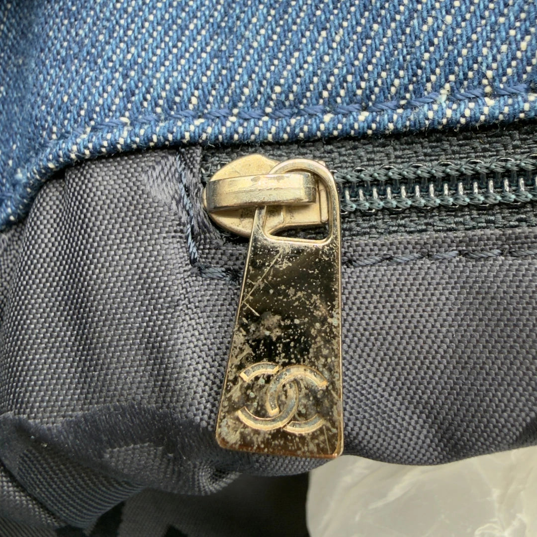 Chanel Handbag Coco Mark Chain Tote Denim