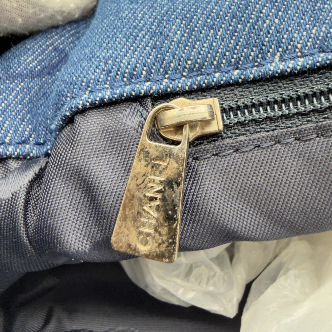 Chanel Handbag Coco Mark Chain Tote Denim