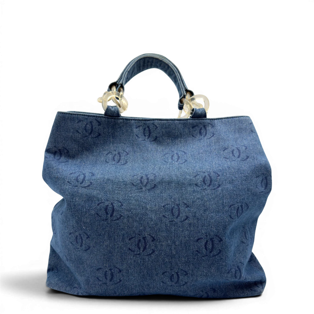 Chanel Handbag Coco Mark Chain Tote Denim