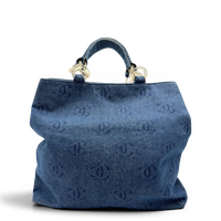 Chanel Handbag Coco Mark Chain Tote Denim
