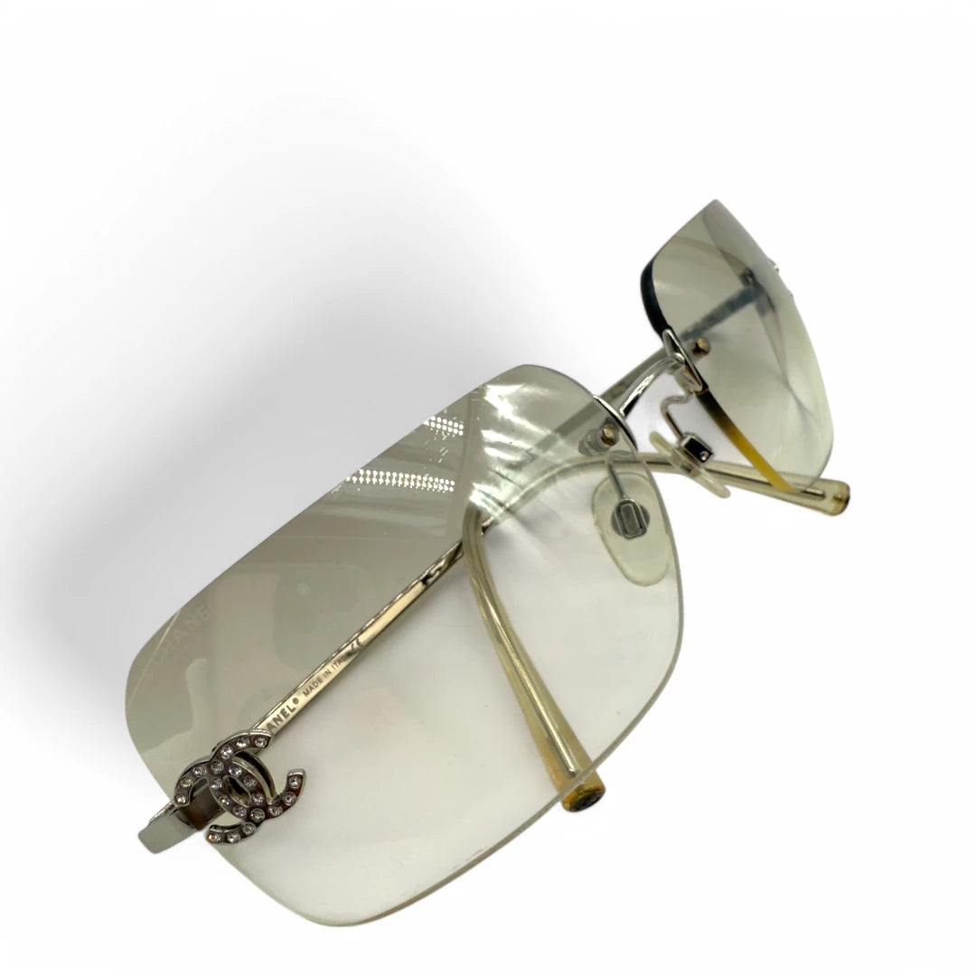 Chanel Sonnenbrille mit Strass Steinen Rahmenlos