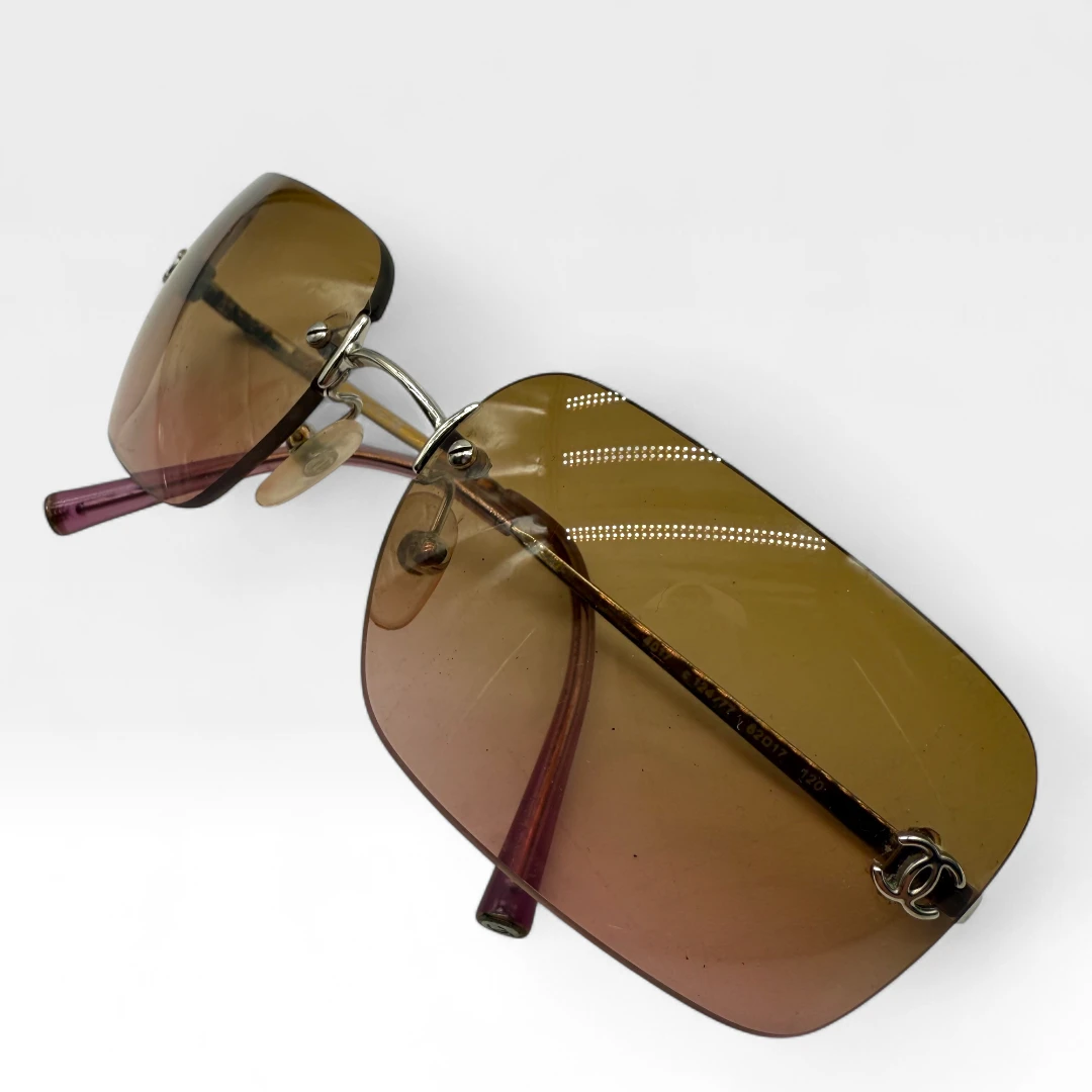 Chanel Sonnenbrille Rahmenlos mit hellbraunen Gläsern