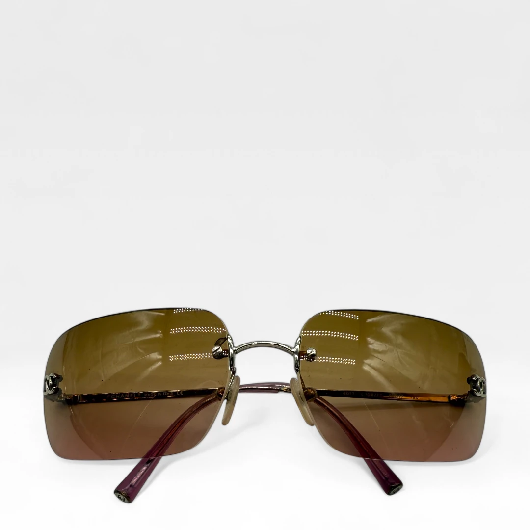 Chanel Sonnenbrille Rahmenlos mit hellbraunen Gläsern