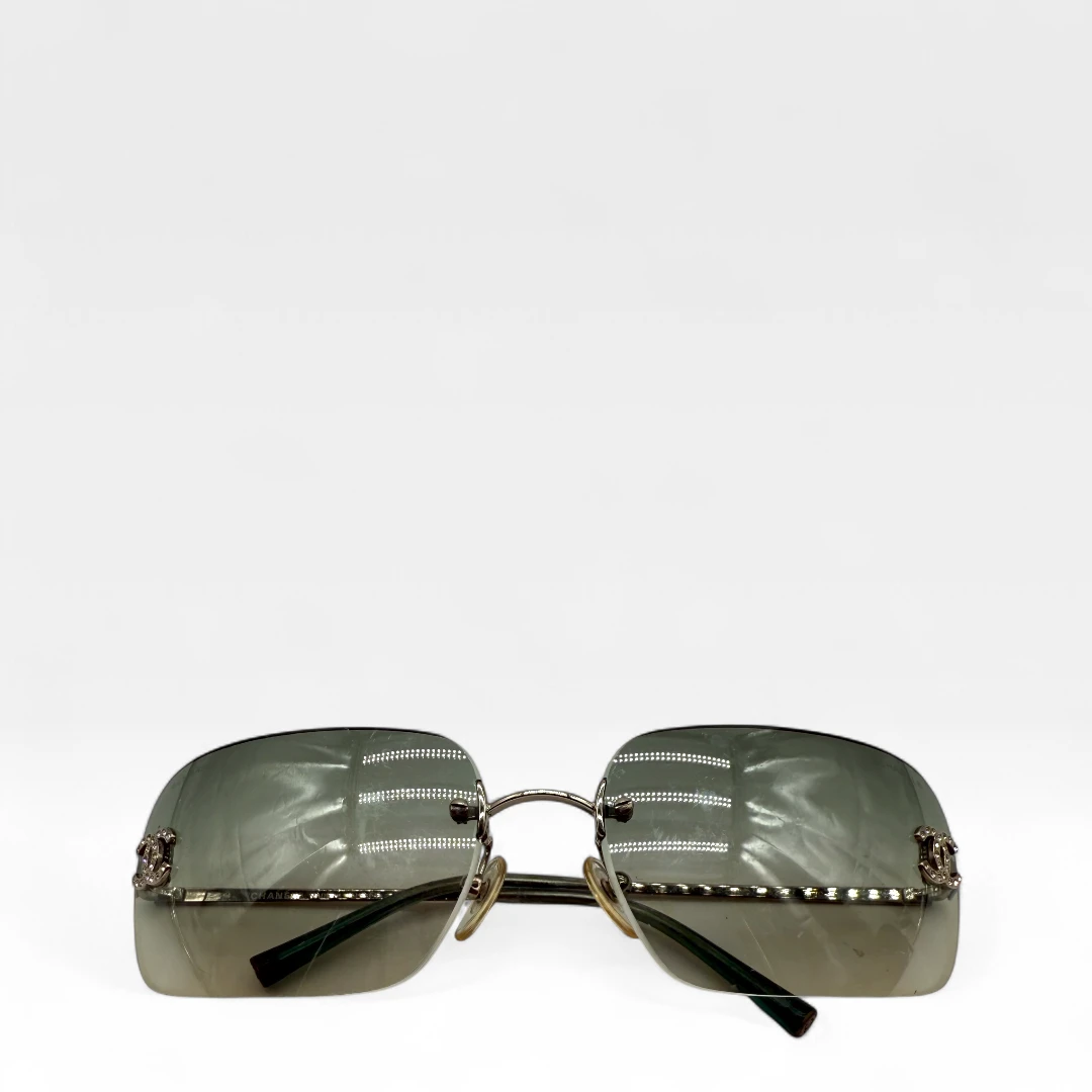 Chanel Sonnenbrille Rahmenlos mit Strass Steinen
