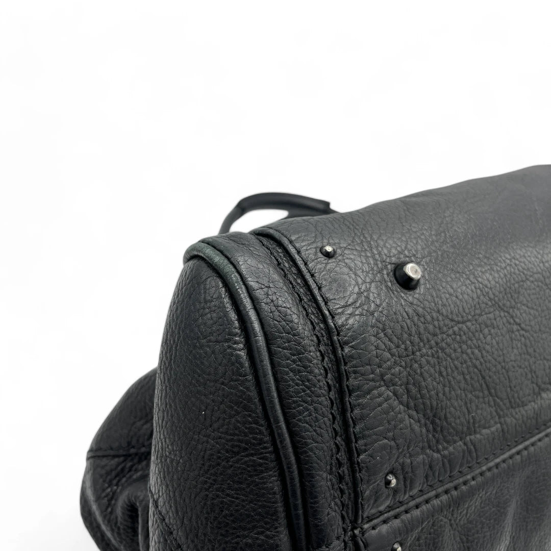 Chloé Handtasche Paddington schwarze Hardware aus Leder schwarz