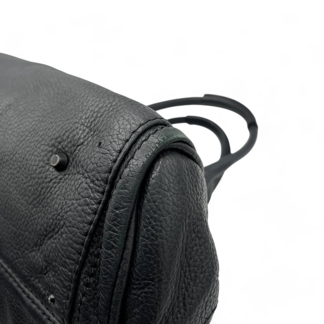 Chloé Handtasche Paddington schwarze Hardware aus Leder schwarz