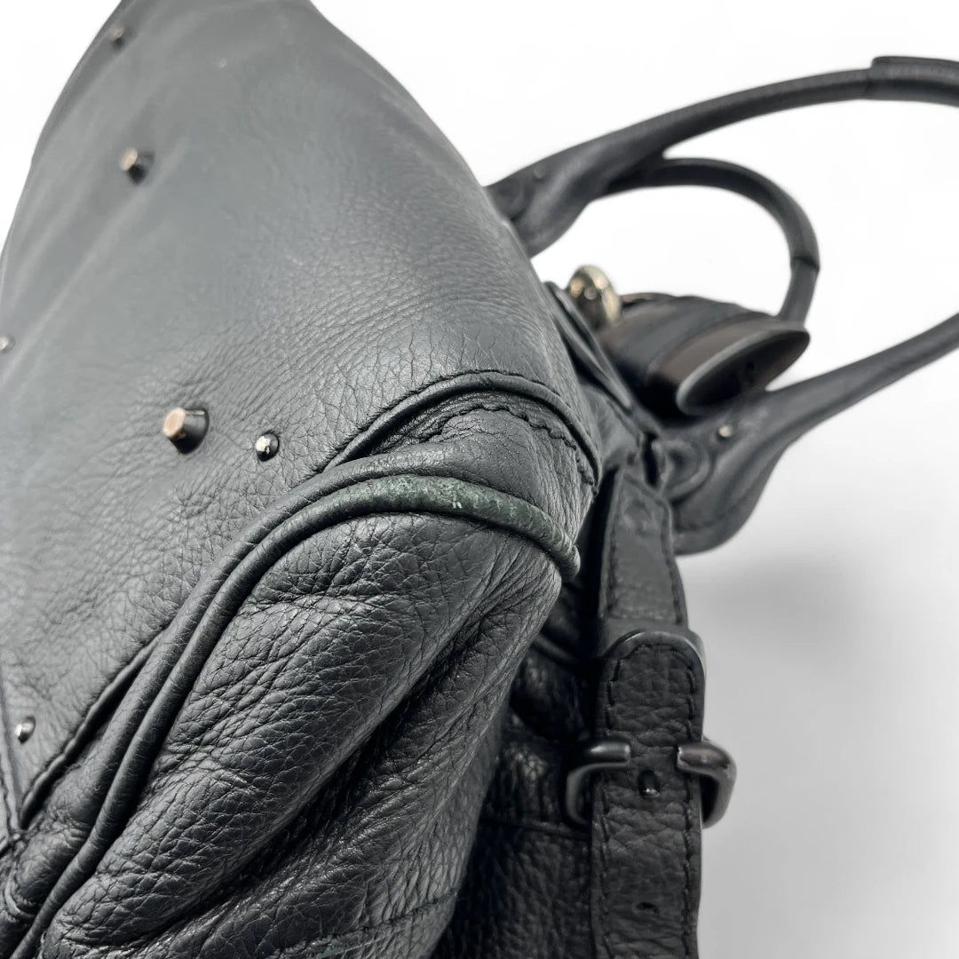 Chloé Handtasche Paddington schwarze Hardware aus Leder schwarz