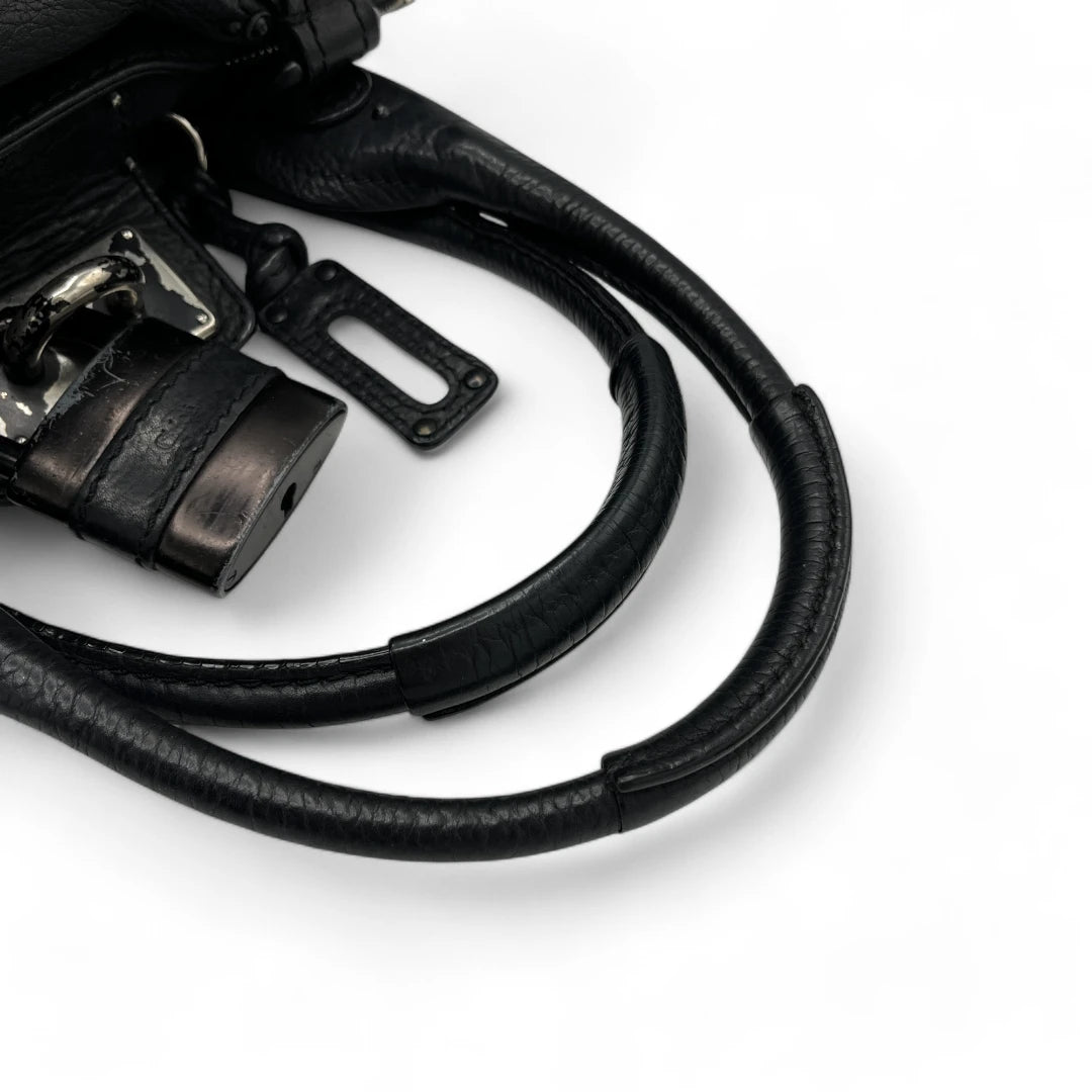 Chloé Handtasche Paddington schwarze Hardware aus Leder schwarz