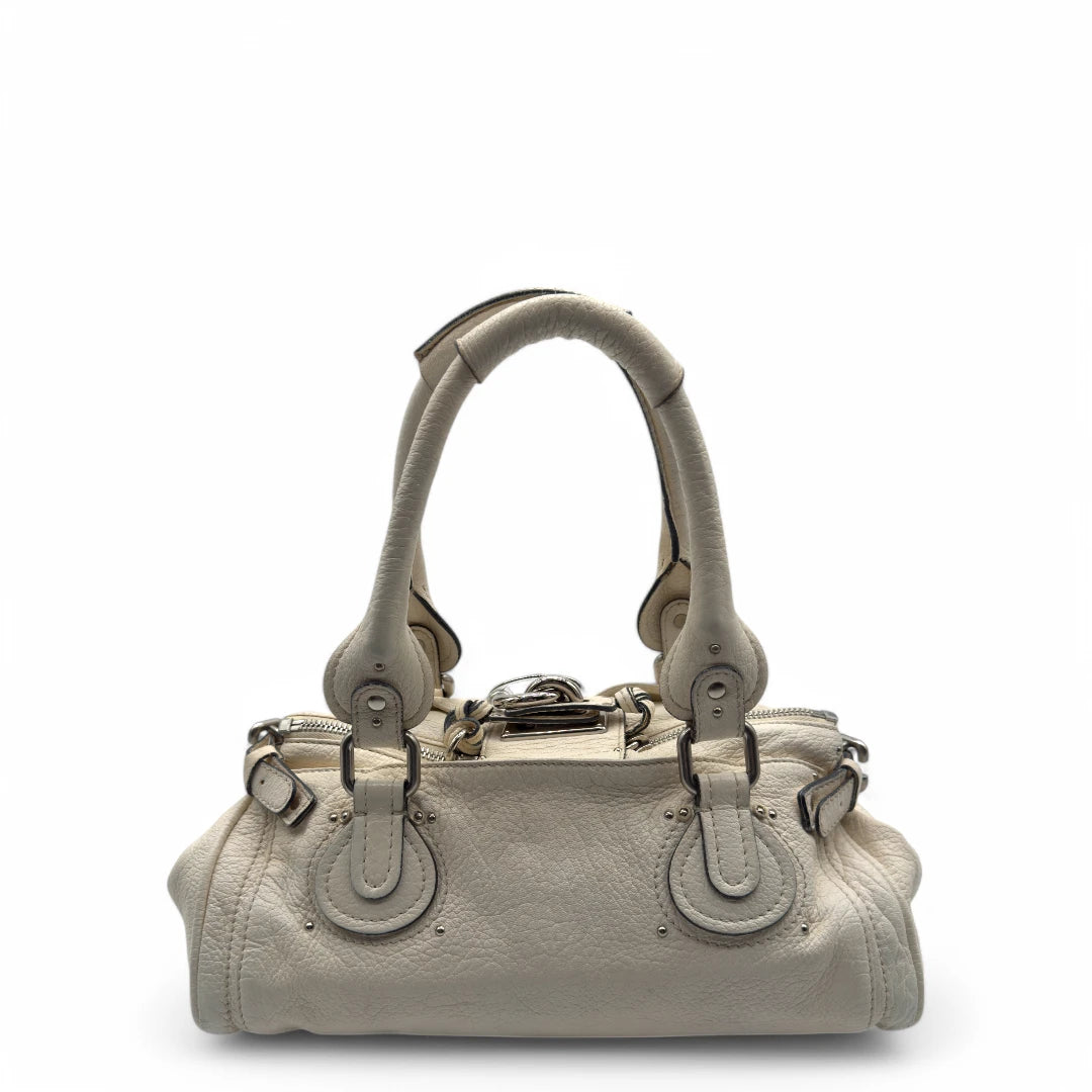 Chloé Paddington handbag in white leather