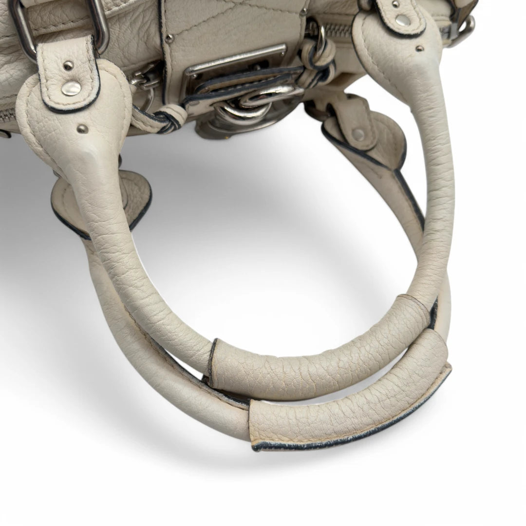 Chloé Paddington handbag in white leather