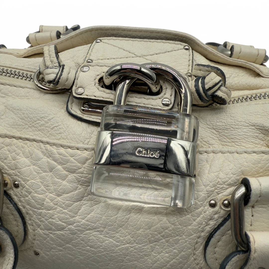 Chloé Paddington handbag in white leather