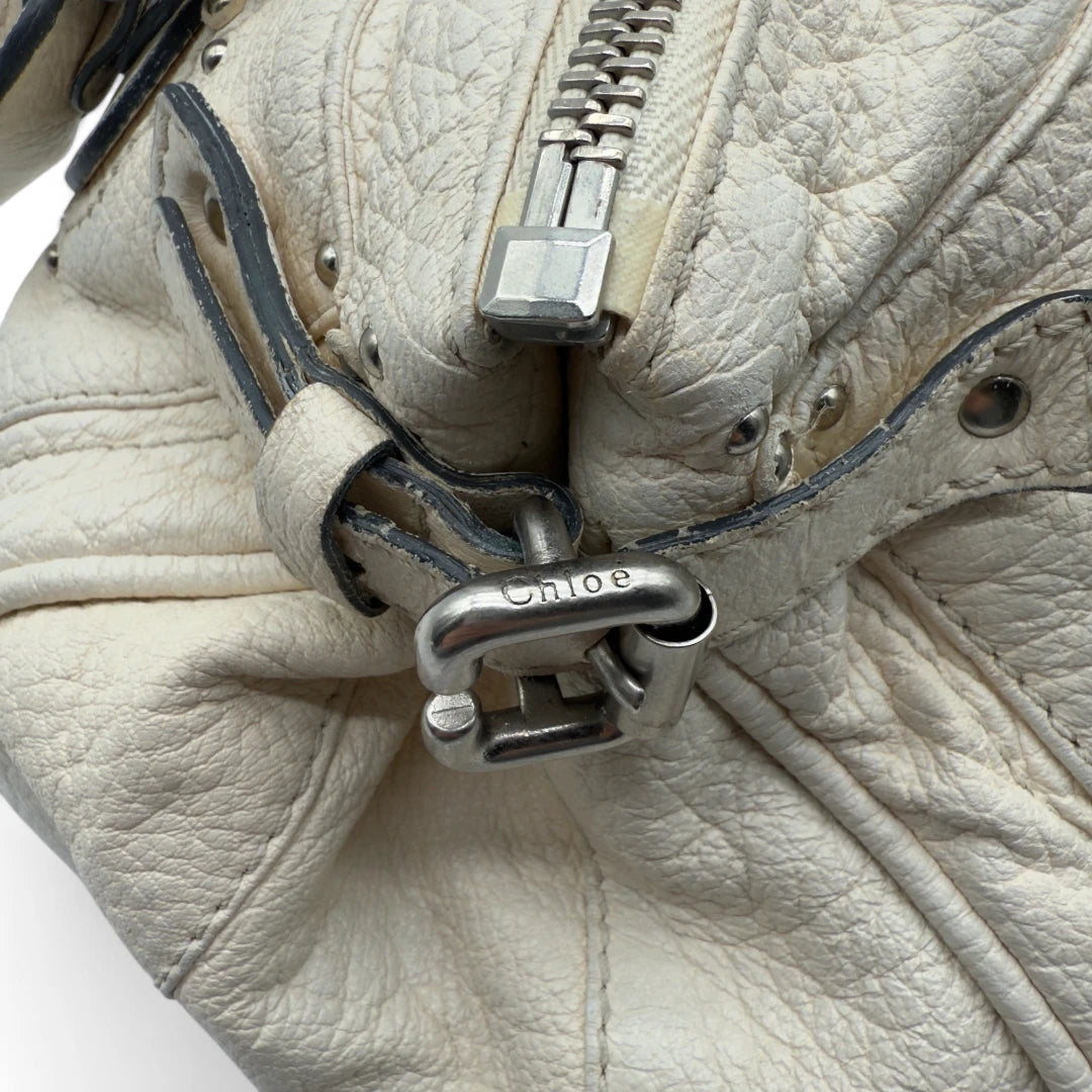 Chloé Paddington handbag in white leather