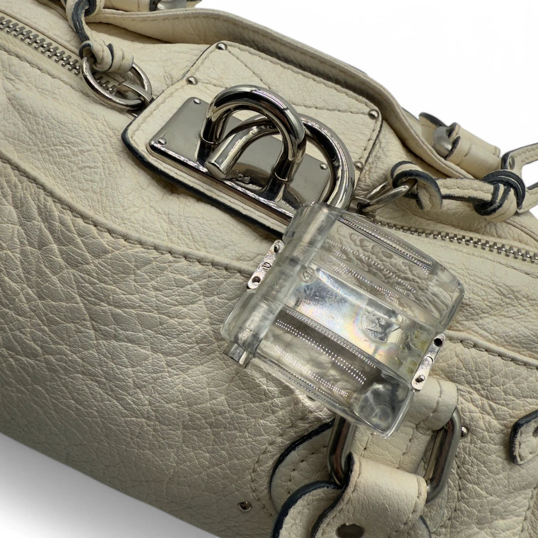 Chloé Paddington handbag in white leather